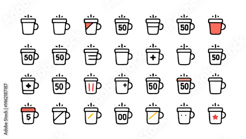 Set of conceptual icons vector icons in flat linear design for digital content creation