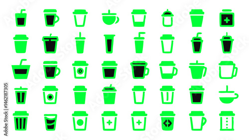 Set of conceptual icons vector icons in flat linear design for branding and marketing use