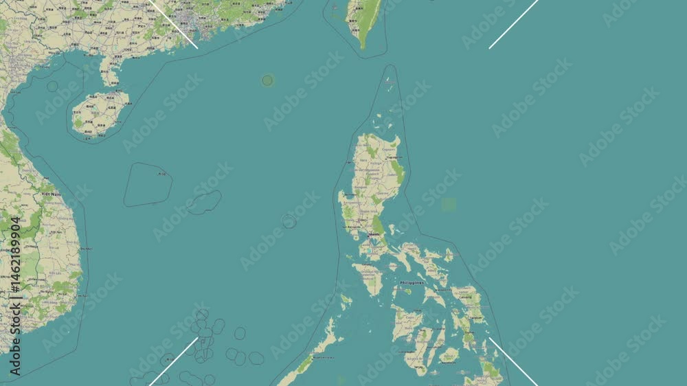 Anda Island in the South China Sea. Zoom
