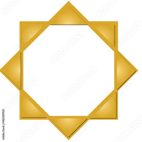 Geometric golden star design: A precisely rendered geometric golden star design radiates elegance and simplicity, ideal for adding a touch of sophistication to a range of projects.
