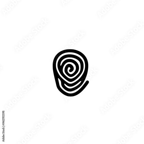 Vector icons of fingerprints including security and identity recognition symbols