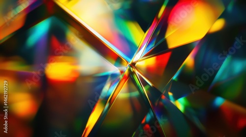 Vibrant Abstract Background of Colorful Crystal Reflections and Light