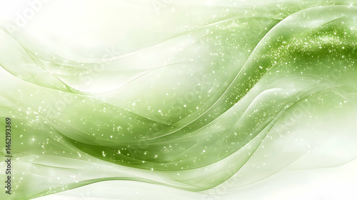 Abstract green white flowing wave background texture design