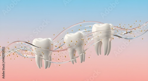 Obraz na płótnie Healthy teeth, clean and bright. Dental hygiene concept. w salonie