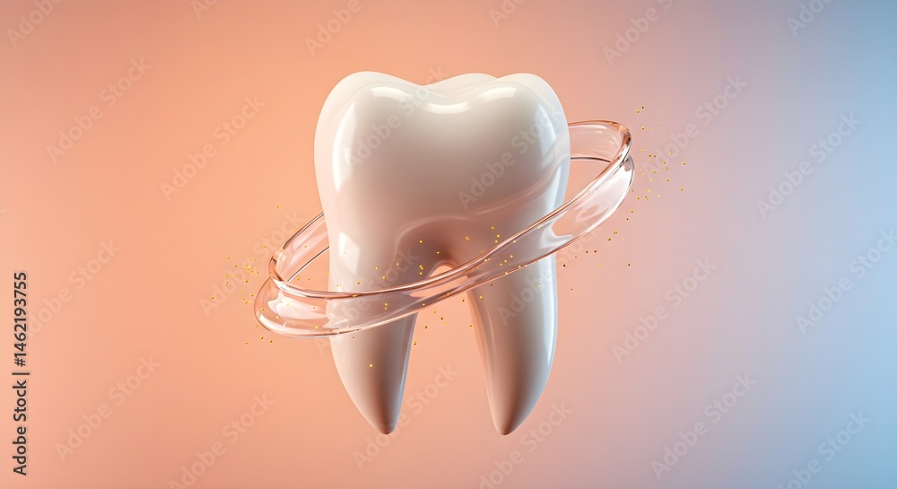 Healthy, gleaming tooth. Oral hygiene concept.