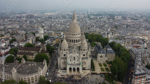 photo from above of sacre coeur basilica in paris