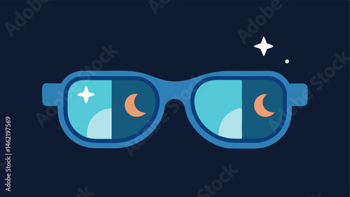 Night Mode for Health Tracking An illustration depicting the glasses in night mode with softer colors displaying health metrics that are easy on the eyes while tracking rest and
