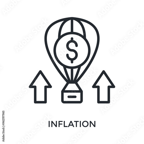 Inflation Icon Outline Style. Vector Illustration For Graphic Design