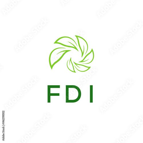 FDI technology letter logo design on white  background. FDI creative initials technology letter logo concept. FDI technology letter design.