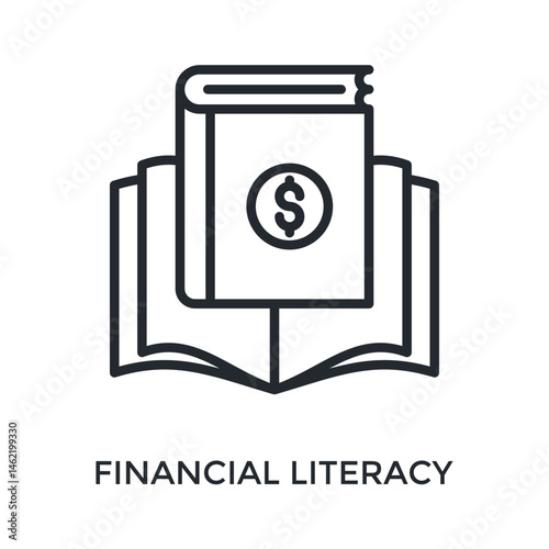 Financial Literacy Icon Outline Style. Vector Illustration For Graphic Design