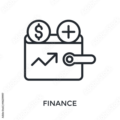 Finance Icon Outline Style. Vector Illustration For Graphic Design