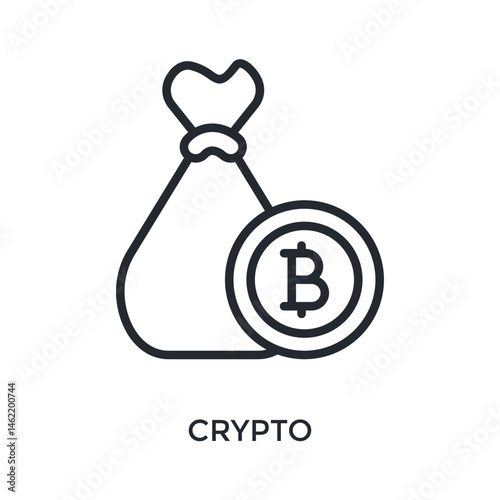 Crypto Icon Outline Style. Vector Illustration For Graphic Design