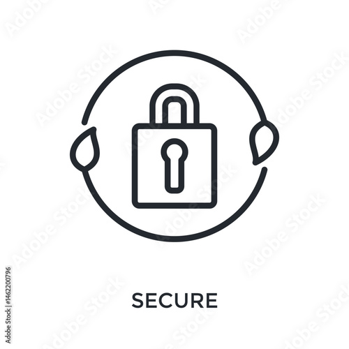 Secure Icon Outline Style. Vector Illustration For Graphic Design