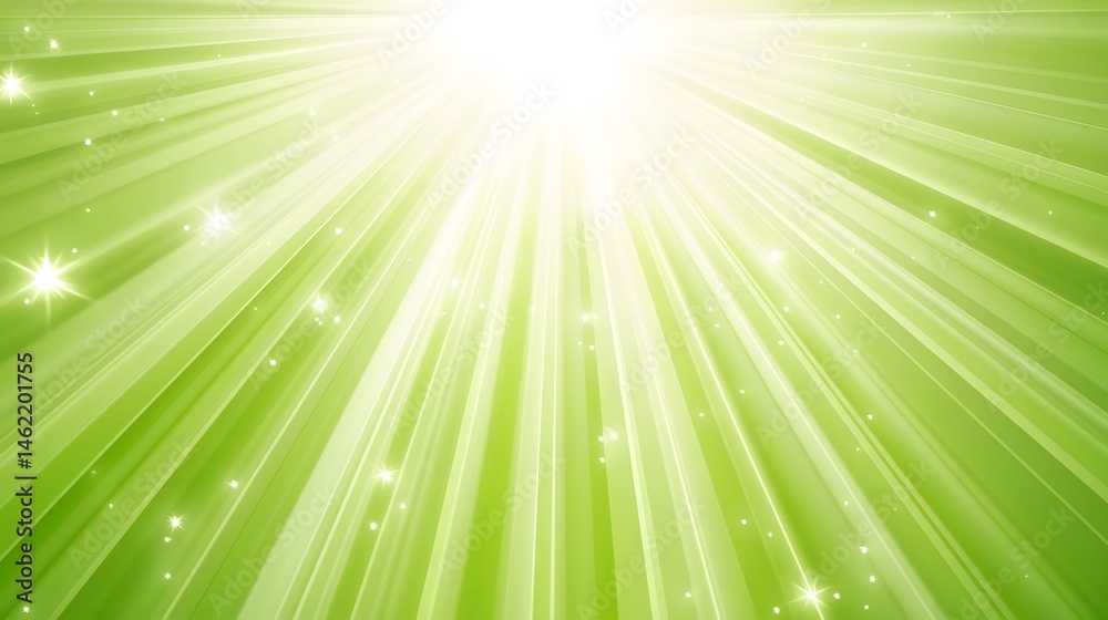 Bright Green Light Rays Background, Glowing Starburst, Abstract Radiance Bright Green Light Rays Background, Glowing Starburst, Abstract Radiance