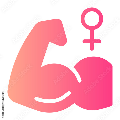 strong woman gradient icon