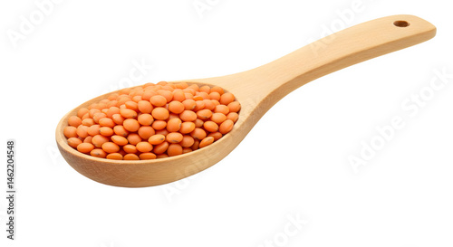 Obraz na płótnie Red lentils in a wooden spoon. Healthy food. w salonie