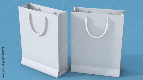 white paper bag for mockup 3D render