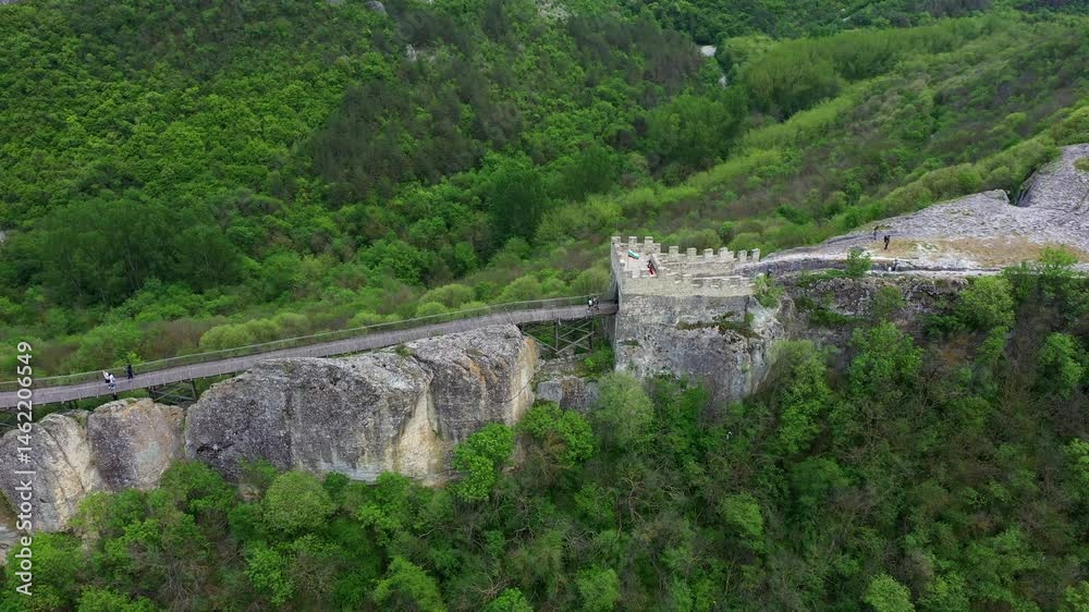 Aerial view to medieval fortress of Ovech near to Provadia town, Bulgaria Aerial view to medieval fortress of Ovech near to Provadia town, Bulgaria