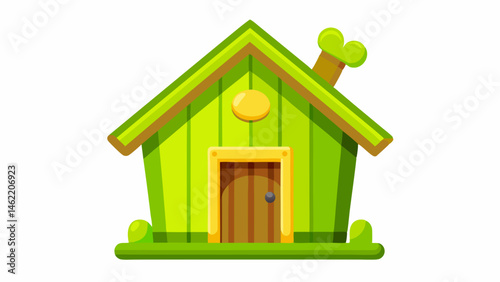 Cartoon Green House Illustration for Childrens Book