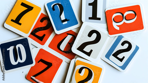 Colorful number cards educational image