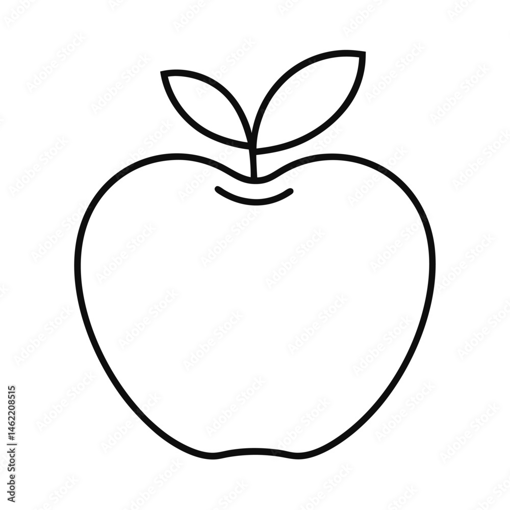 Outline apple icon on white background