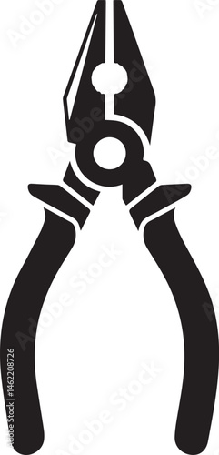 Pair of Pliers Silhouette Vector | Black Vector Art Illustration for Tool and Hardware