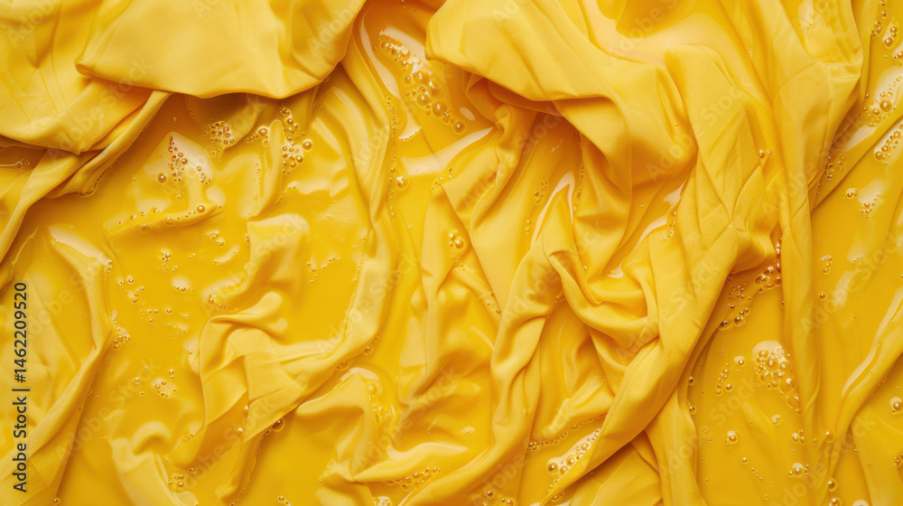 wet yellow fabric texture