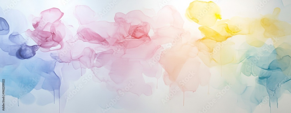 Obraz premium Pastel Watercolor Abstract Painting With Flowing Hues