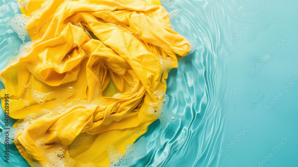 wet yellow fabric texture