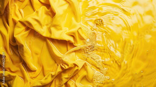 wet yellow fabric texture