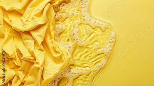wet yellow fabric texture