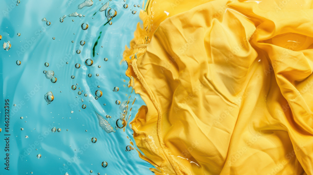 wet yellow fabric texture