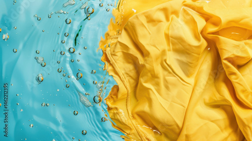 Obraz na płótnie wet yellow fabric texture w salonie