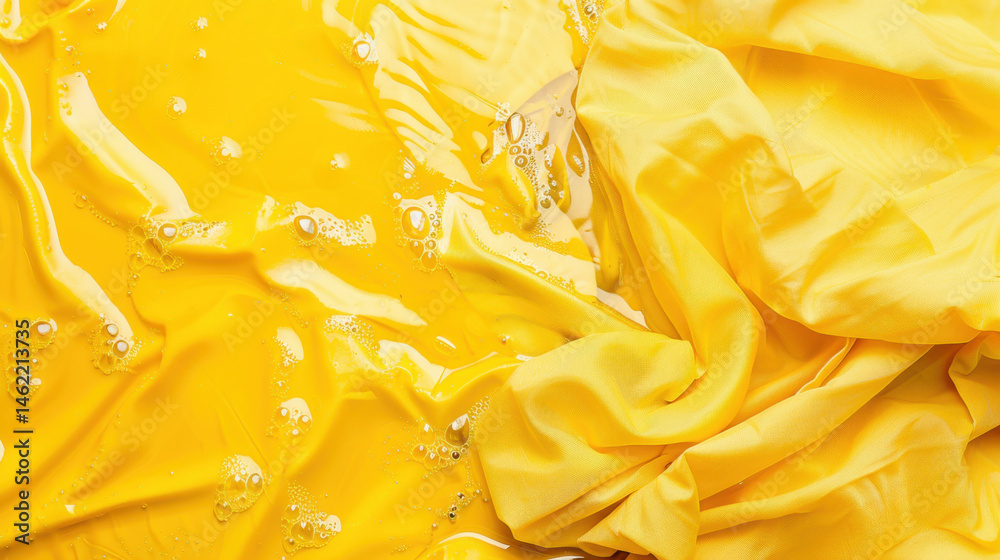 wet yellow fabric texture