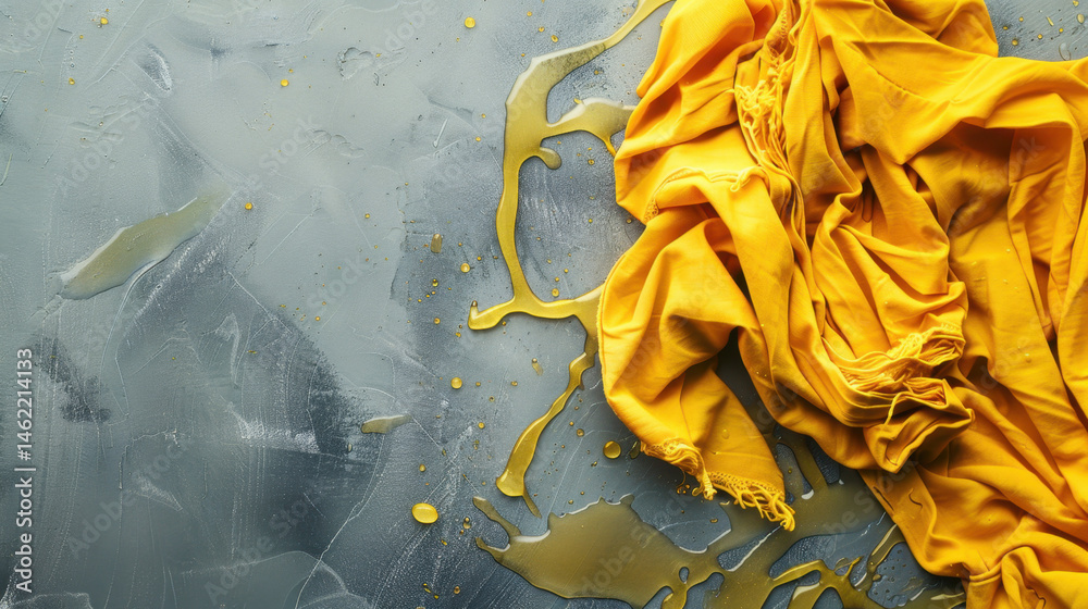 wet yellow fabric texture