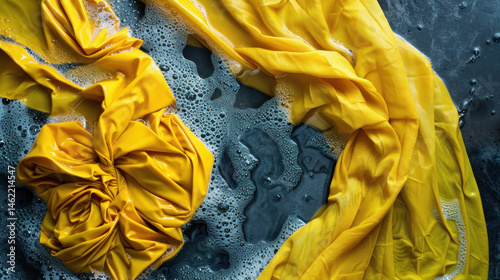 wet yellow fabric texture