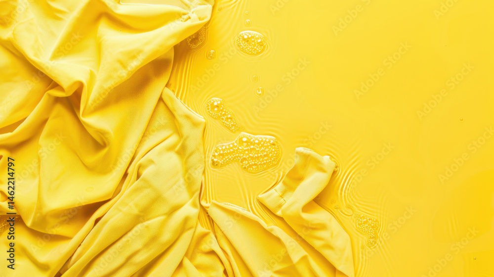 wet yellow fabric texture