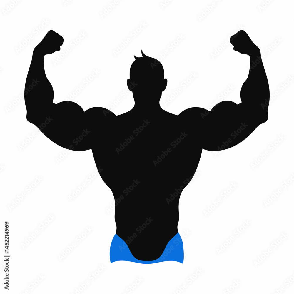 Fototapeta premium Silhouette Art Illustration of a Bodybuilder