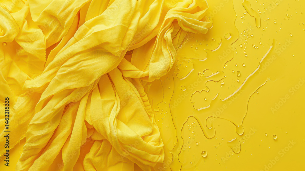 wet yellow fabric texture