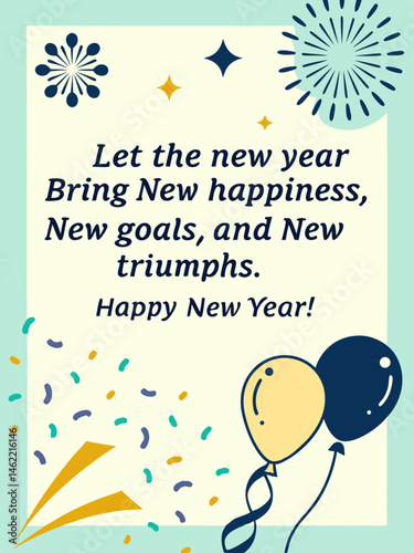 Happy New Year Celebration with Inspiring Words, Embracing Challenges and Welcoming the New Year with Open Arms
