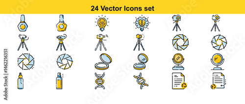 24 Professional Photography & Videography Vector Icons Set