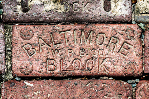 Old historical Baltimore Block brick on the pavement in Key West, Florida