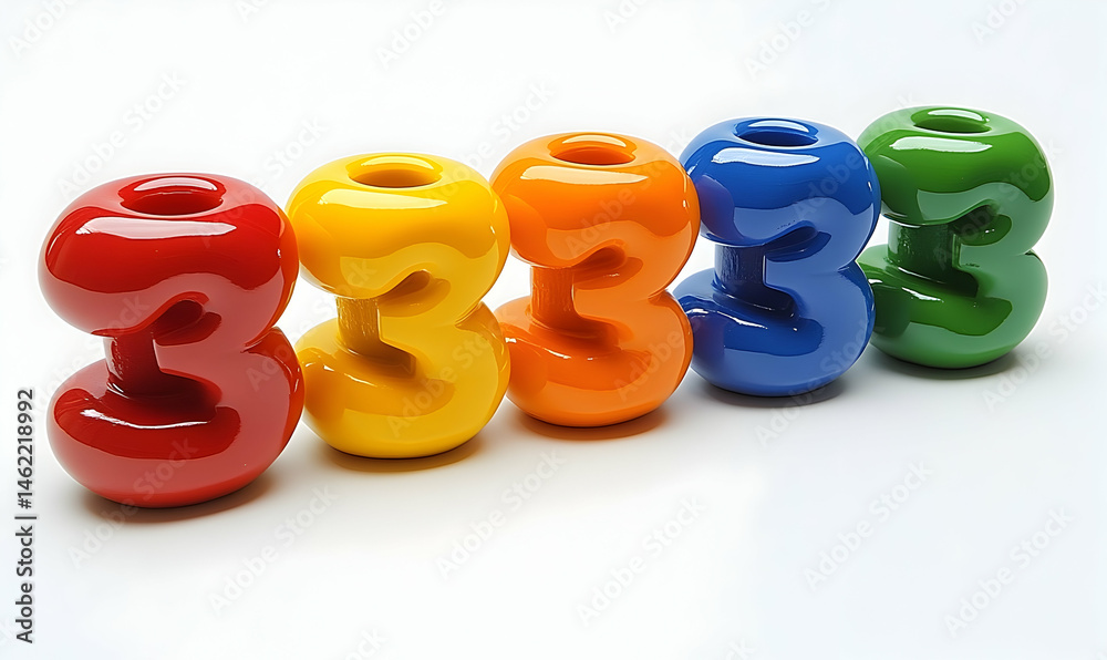 Fototapeta premium Colorful numbers design arrangement