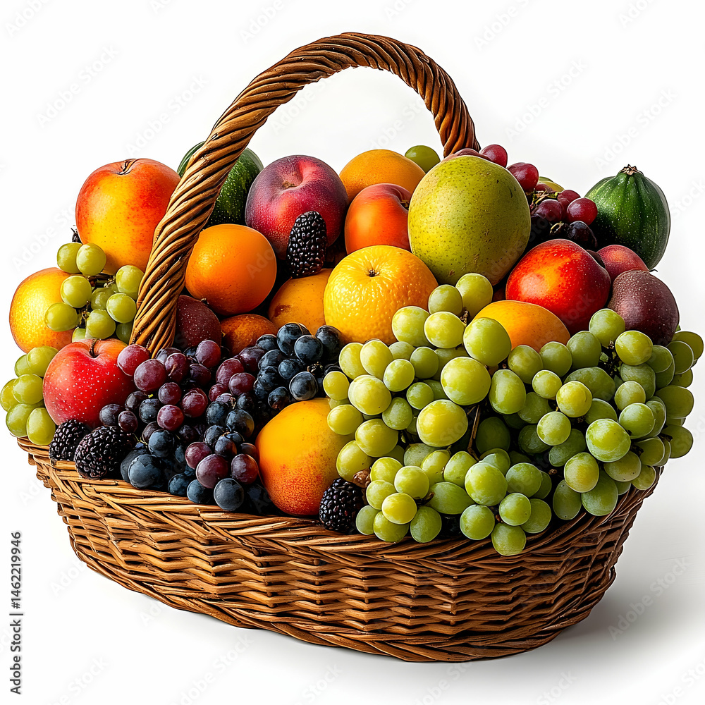 Colorful fruit basket display Colorful fruit basket display