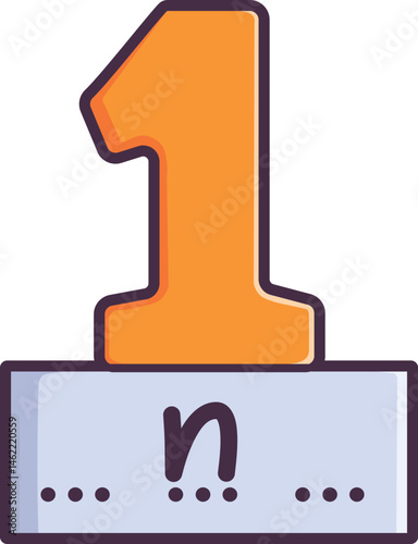 Spelling and counting activity Vector Illustration Icon. Flat Cartoon Style