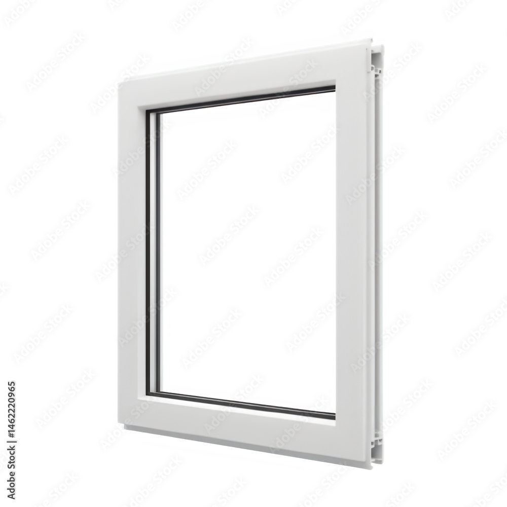 Modern white window frame, sleek design, clean lines.