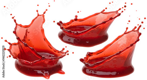 Obraz na płótnie Vibrant red liquid splashes, dynamic and full of energy. w salonie