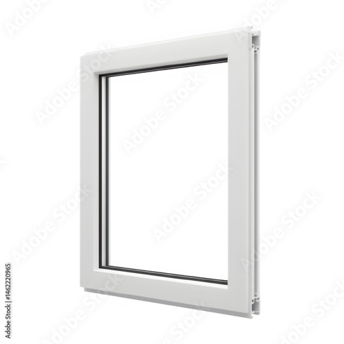 Modern white window frame, sleek design, clean lines.