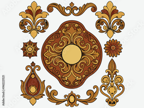 Mega Bundle of Vintage Decorative Borders & Natural Retro Vector Elements – Isolated on White

