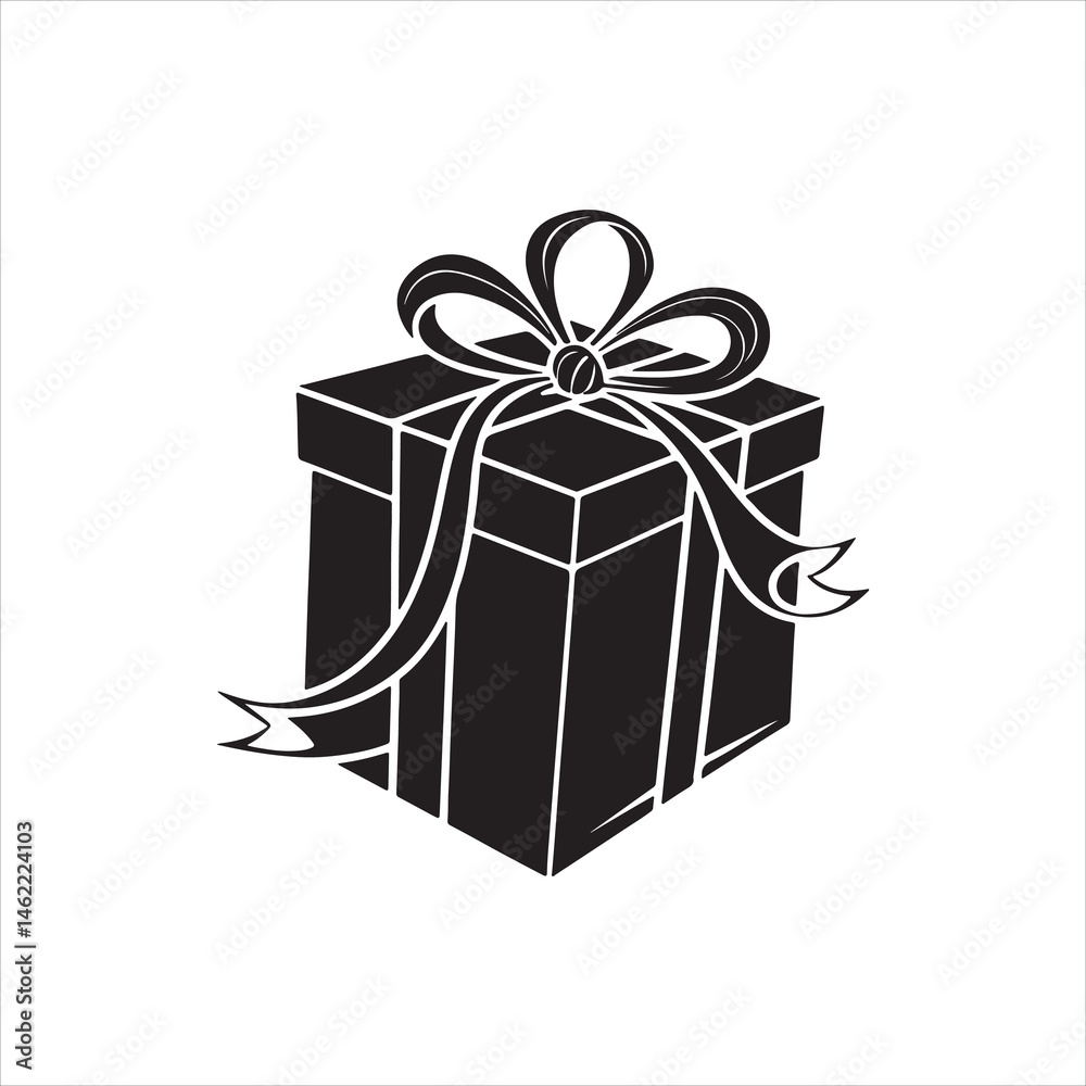 Obraz premium Gift Box Silhouette Clip art with Bow